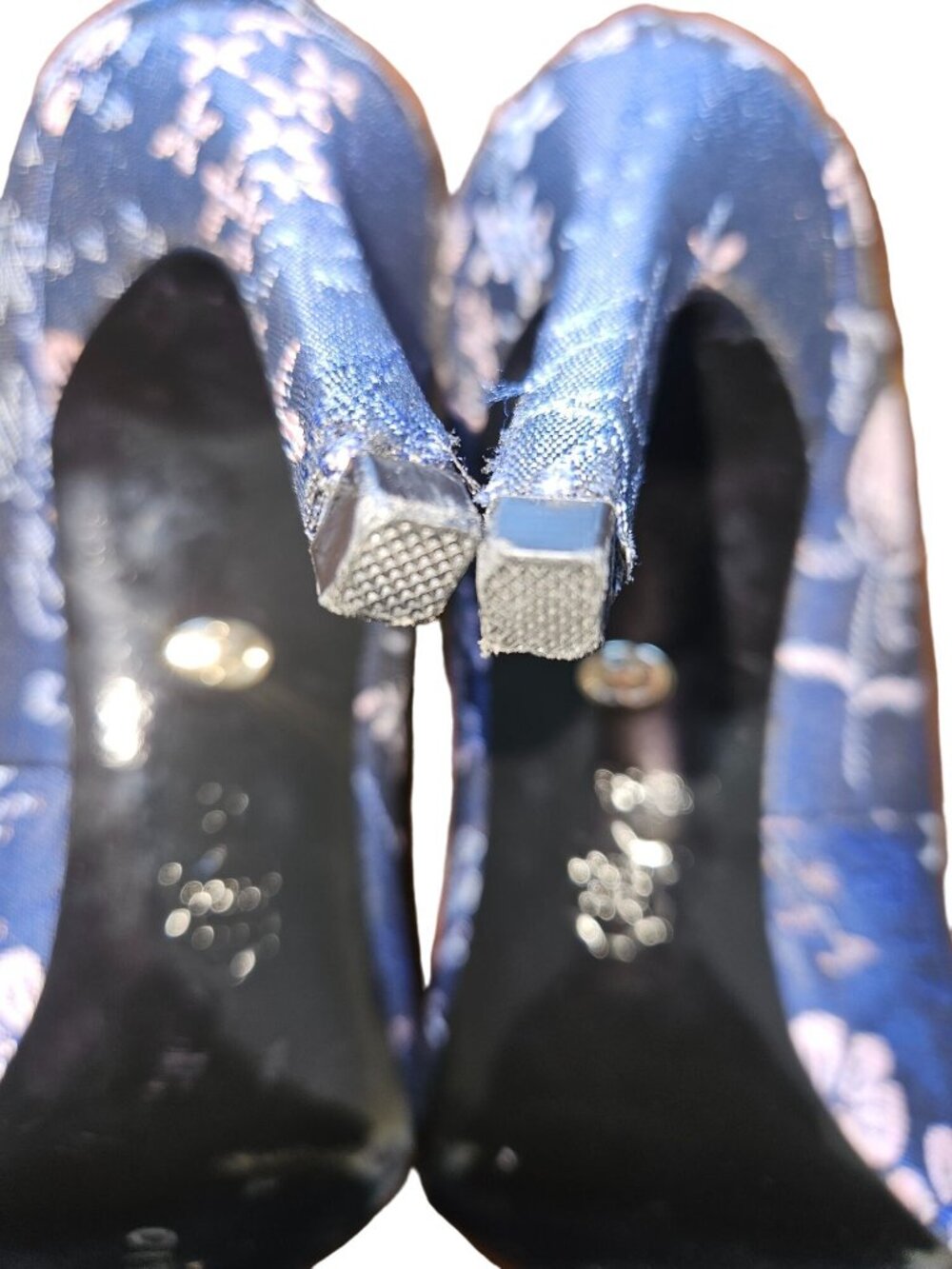 Charles David Denise Blue Floral Brocade Stiletto Heels Women Size 8.5 - Picture 11 of 13